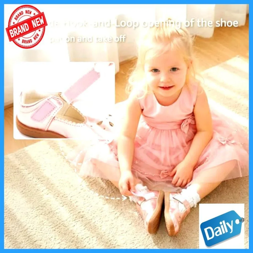 Toddler Girl Mary Jane Ballet Flats Wide Fit Hook Loop Closure